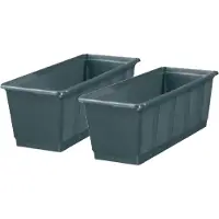 Geli Plantenbak kunststof - 5x - grijs - 60 x 17,5 x 14,5 cm - Bloembakken/plantenbakken voor binnen/buiten