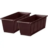 Geli Plantenbak kunststof - 4x - bruin - 60 x 17,5 x 14,5 cm - Bloembakken/plantenbakken voor binnen/buiten