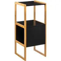 5 Five Natureo halfhoge badkamerkast 33x33x80 cm zwart/
