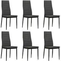 vidaXL Eetkamerstoelen stof donkergrijs 6 st online kopen