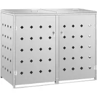 vidaXL Containerberging dubbel 240 L roestvrij staal
