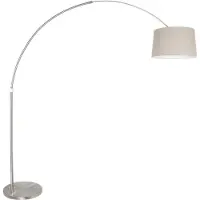 Steinhauer Booglamp Gramineus grijs met taupe lampenkap
