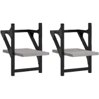 vidaXL Wandschappen met stangen 2 st 20x25x30 cm grijs sonoma eiken