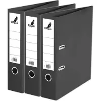 Kangaro 3x Ringmappen/ordners zwart A4 75 mm - Opbergmap