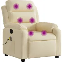 vidaXL Massagestoel verstelbaar stof crèmekleurig