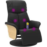 vidaXL Massagestoel verstelbaar met voetensteun kunstleer zwart