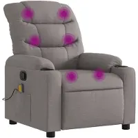 vidaXL Massagestoel verstelbaar stof taupe