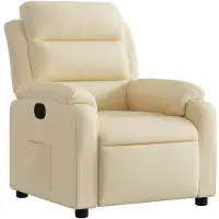 vidaXL Fauteuil verstelbaar stof crèmekleurig