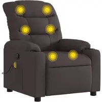 vidaXL Massagestoel verstelbaar stof donkerbruin