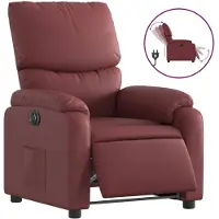 vidaXL Fauteuil verstelbaar elektrisch kunstleer wijnrood