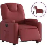 vidaXL Fauteuil verstelbaar elektrisch kunstleer wijnrood