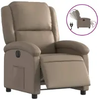 vidaXL Fauteuil verstelbaar elektrisch kunstleer cappuccinokleurig
