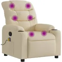 vidaXL Massagestoel verstelbaar stof crèmekleurig