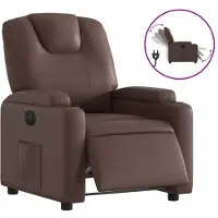 vidaXL Fauteuil verstelbaar elektrisch kunstleer bruin