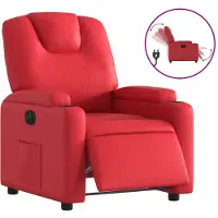 vidaXL Fauteuil verstelbaar elektrisch kunstleer rood