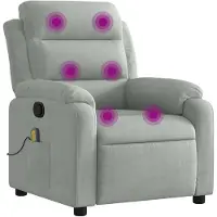 vidaXL Massagestoel verstelbaar fluweel lichtgrijs