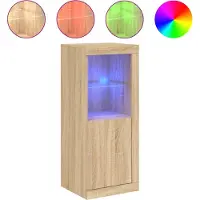 vidaXL Dressoir met LED-verlichting 41x37x100 cm sonoma eikenkleurig