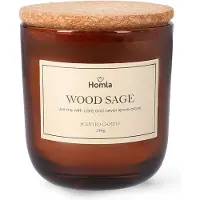 Homla - Decoratieve geurkaars - Unieke geur – Minimalistische geurcompositie – Waskaars in glazen houder – Bruine hout- en saliegeur