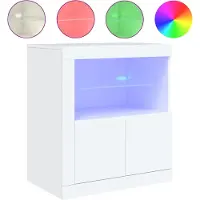 vidaXL Dressoir met LED-verlichting 60,5x37x67 cm wit