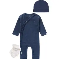 Noppies - KLEDINGSET (3delig) - Boxpak Nevis, Mutsje Nevel Navy, met sokjes - Maat 62