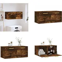 vidaXL Wandkast 80x36,5x35 cm bewerkt hout gerookt eikenkleurig