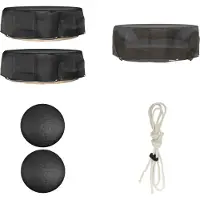 vidaXL Tuinmeubelhoezen voor loungebed 2 st 10 oogjes rond Ø236x67 cm