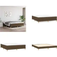 vidaXL Boxspring bed stof donkerbruin 160x200 cm