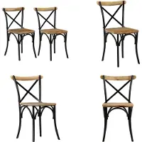 vidaXL Kruisstoelen 2 st massief mangohout zwart