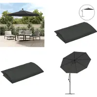 vidaXL - Vervangingsdoek - voor - tuinparasol - 350 - cm - antracietkleurig
