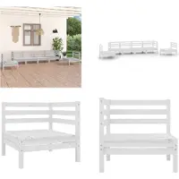 vidaXL 6-delige loungeset voor de tuin, wit, grenenhout, massief