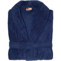 Twentse Damast Badjas - Badjas Heren - Badjas Dames - Badjassen - Ochtendjas Heren - Ochtendjas Dames - Badstof Katoen - Donkerblauw - L/XL