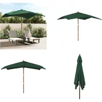 vidaXL Parasol met houten paal 300x300x273 cm groen