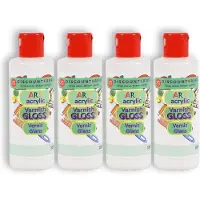 Discountershop Set van 4 Acrylvernis Gloss Flessen | 100ml Elk | Voor Kinderen, 13 Jaar en Ouder en Volwassenen | Perfect voor Kunst en Creativiteit