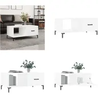vidaXL Salontafel 90x50x40 cm bewerkt hout wit
