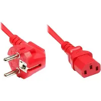 Kabelmeister C13 (recht) - CEE 7/7 (haaks) stroomkabel - 3x 1,00mm / rood - 5 meter