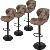 ML-Design Set van 4 barkrukken Leah kunstleer | kunstleer bruin 41x110x47 cm barkrukken | NADUVI
