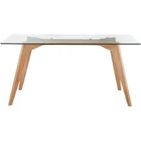 Beliani HUDSON - Eettafel - Lichte houtkleur - 90 x 160 cm - Veiligheidsglas