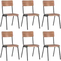 vidaXL Eetkamerstoelen 6 st multiplex bruin