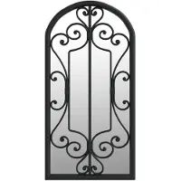 vidaXL Tuinspiegel 70x30 cm ijzer zwart