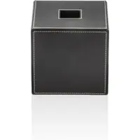 DECOR WALTHER Tissuebox Brownie Vierkant Kunstleer Zwart