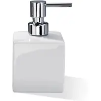 DECOR WALTHER Zeepdispenser Porzellan 430 ml Vierkant Wit Chrome