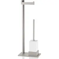 DECOR WALTHER Toiletbutler Brick BK SBK Nikkel Gesatineerd Wit
