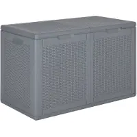 vidaXL Tuinopslag, grijs, PP-rotan, 180 liter