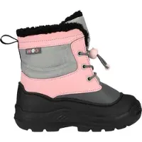 Winter-Grip Snowboot Junior Snow flake Zwart/Roze-Schoenmaat 30