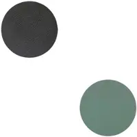 Lind DNA Onderzetter Glass Mat Double Circle Cloud Nupo Anthracite Pastel Green (Set van 4)