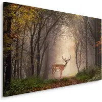 Karo-art Schilderij - Hert in het Bos, 5 maten, Premium Print