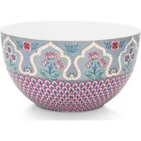 Pip studio Kom Flower Festival Scallop Deco Light Blue 18 cm (Set van 2)