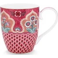 Pip studio Mok Flower Festival Scallop Deco Dark Pink 450 ml (Set van 6)