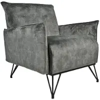 Livin24 Velvet fauteuil Mika grijs
