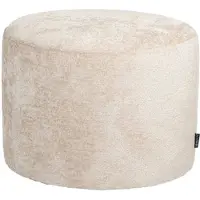 Livin24 Poef Juna chenille stof wit/beige